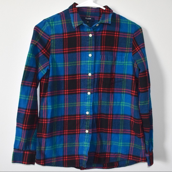 Madewell Blue, Red, and Green Flannel - XS - Picture 2 of 4